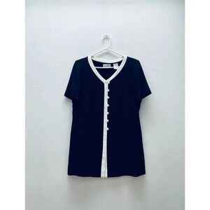 Vintage - 90’s Mod Button Down Tunic Mini Dress with Side Slit